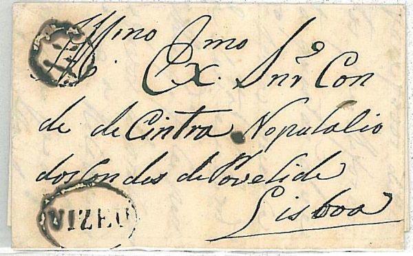 30721 - PORTUGAL - Postal History - PREFILATELIC COVER from VIZEU Viseu   1844