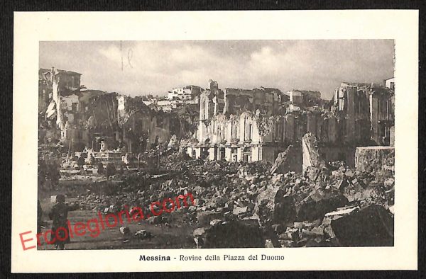 ag8639 - CARTOLINA D'EPOCA - Messina Città - Rovine della Piazza del Duomo