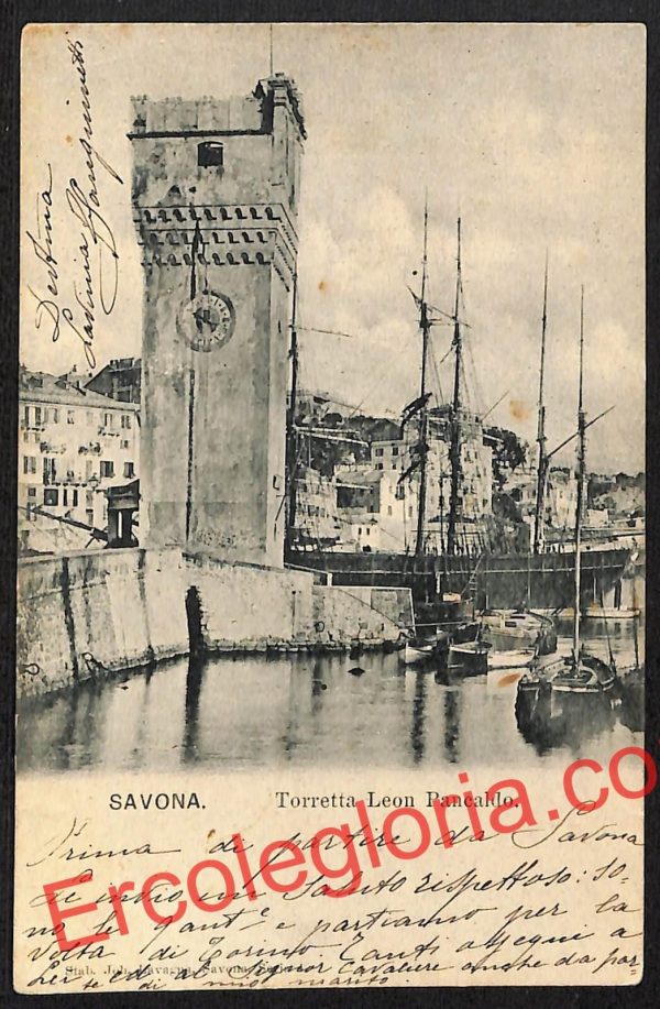 ai4966 - CARTOLINA D'EPOCA - Savona Città - Torretta Leon Pancaldo