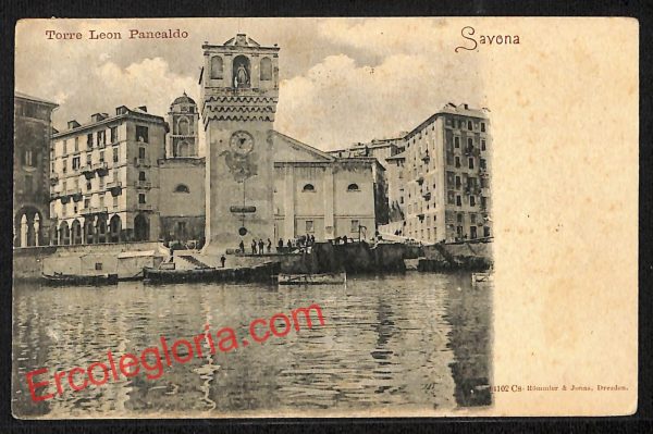 ai4973 - CARTOLINA D'EPOCA - Savona Città - Torre Leon Pancaldi