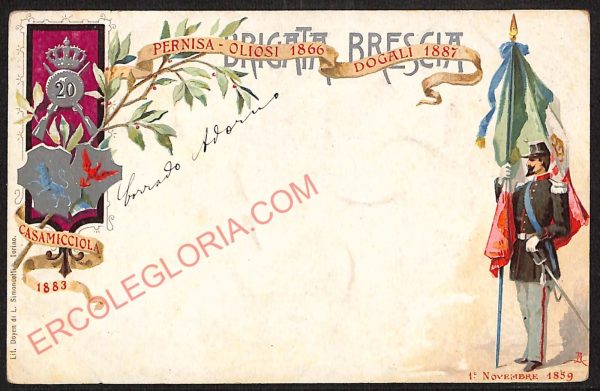 ae4136 - CARTOLINA  D'EPOCA - Brescia Città - 20° Reggimento Fanteria