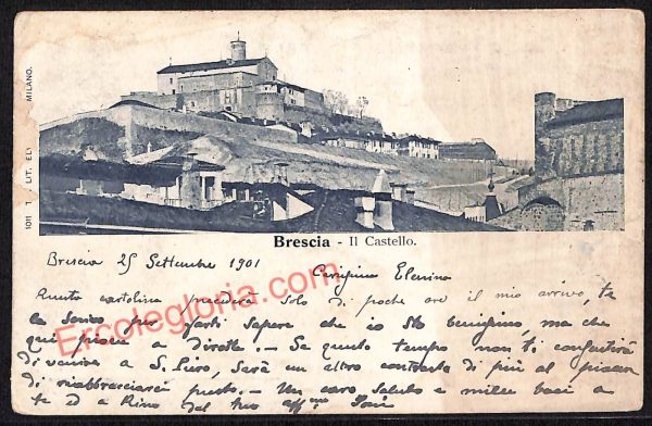 ae4181 - CARTOLINA  D'EPOCA - Brescia Città - Il Castello  1901