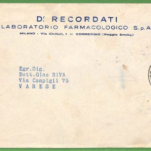 za1618 - SAN MARINO - STORIA POSTALE -  BUSTA Commerciale (Correggio) 1955