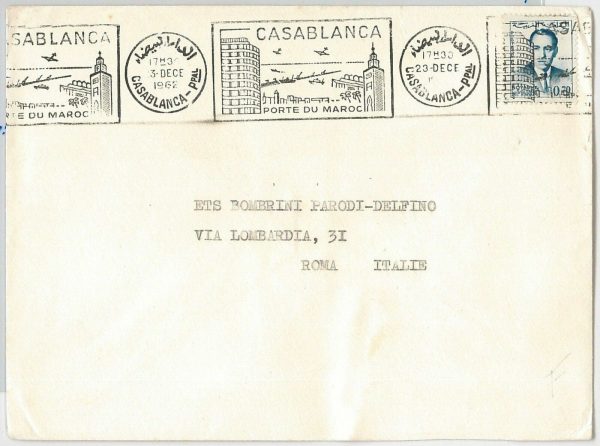 45061  - MAROC Morocco -  POSTAL HISTORY  -  COVER to ITALY 1962