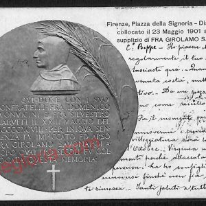 ae6977 - CARTOLINA D'EPOCA - Firenze - Piazza della Signoria - Disco di bronzo