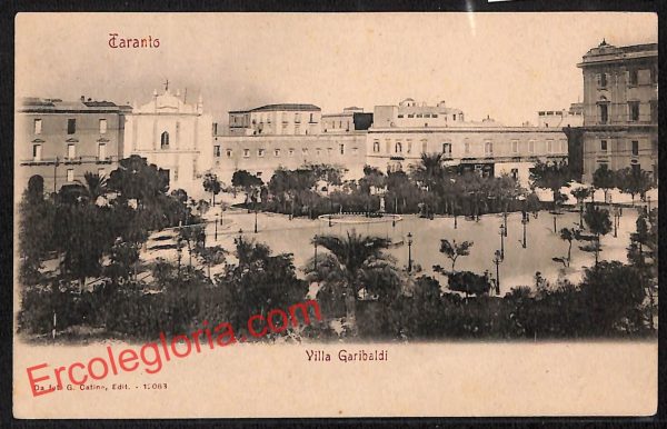 ai7308 - CARTOLINA D' EPOCA - Taranto Città - Villa Garibaldi
