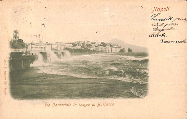 ab7933 -  CARTOLINA  D'EPOCA - Napoli Città  -  Via Caracciolo  1903