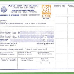 za1621 - SAN MARINO - STORIA POSTALE -  Bollettino Spedizioni  # P24/6 set di 3!