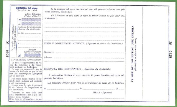 za1621 - SAN MARINO - STORIA POSTALE -  Bollettino Spedizioni  # P24/6 set di 3! - immagine 2