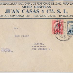 41648 - ‎España - Historia Postal - FRANQUEO MIXTO sobre Carta a SUIZA