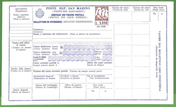 za1621 - SAN MARINO - STORIA POSTALE -  Bollettino Spedizioni  # P24/6 set di 3! - immagine 3