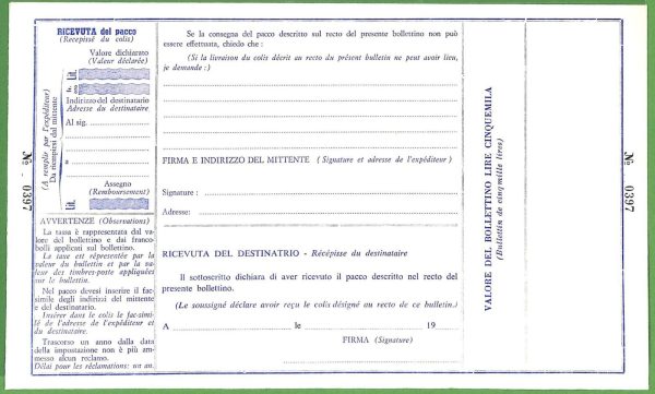 za1621 - SAN MARINO - STORIA POSTALE -  Bollettino Spedizioni  # P24/6 set di 3! - immagine 4