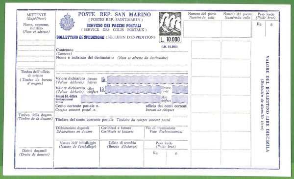 za1621 - SAN MARINO - STORIA POSTALE -  Bollettino Spedizioni  # P24/6 set di 3! - immagine 5