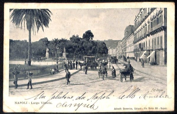 ab7997 - CARTOLINA  D'EPOCA - Napoli  Città - Largo Vittoria  1907
