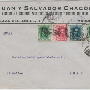 41636 - España - Historia Postal -  VAZQUEZ Tricolor  sobre Carta a SUIZA
