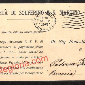 ag7680 - CARTOLINA D'EPOCA - Mantova Città - Società di Solferino