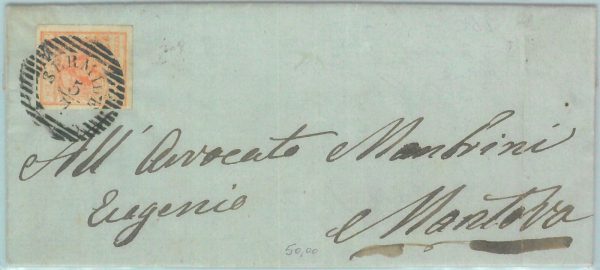 85845 - Antichi Stati LOMBARDO VENETO -  Busta da SERMIDE Mantova 1858