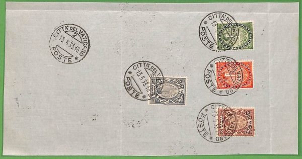 ZA1624 - VATICANO - FRANCOBOLLI Sassone # 15/18 Anno Santo - su FOGLIO  1933