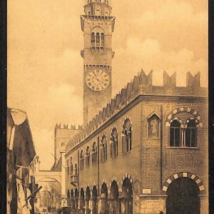 ae2866 - CARTOLINA  D'EPOCA - Verona Città - Via Pellicciai e Torre dei Lamberti