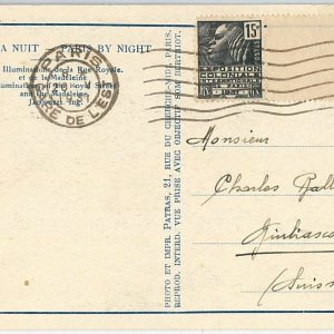 42037 - FRANCE -  POSTAL HISTORY - COLONIAL EXPOSITION 15 c GUTTER PAIR on CARD