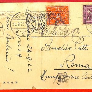 aa7131  - GERMANY  - Postal History -  POSTCARD from MUNCHEN to ITALY 1922