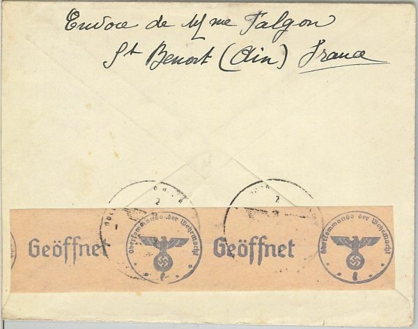 42023  FRANCE - POSTAL HISTORY: Yvert # 521A on COVER to RED CROSS German censor - immagine 2