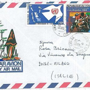 26745 - TCHAD - POSTAL HISTORY - COVER to ITALY 1986 Olympic Games DOVES Birds