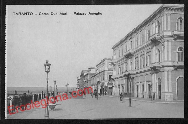 ai7332 - CARTOLINA D' EPOCA - Taranto Città - Corso due  Mari