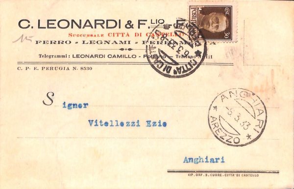 ac3182 - CARTOLINA  D'EPOCA - Perugia Provincia - Citta di Castello  1933