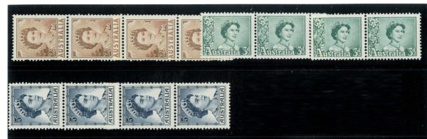 P3264 - AUSTRALIA SG 309A, 311A, 314A, STRIP OF 4 MNH