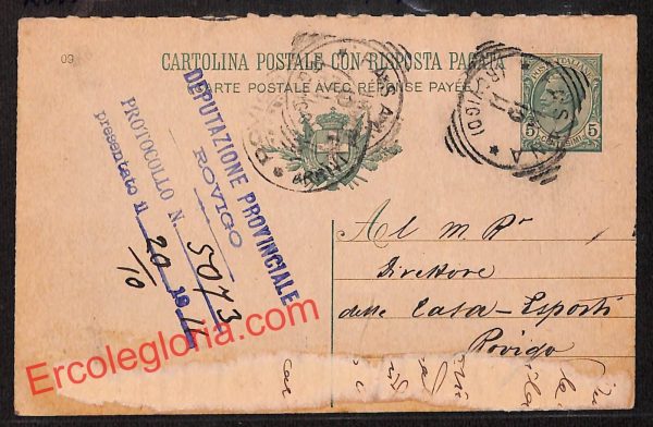 ai1192 - STORIA POSTALE - Rovigo Provincia - Fasana