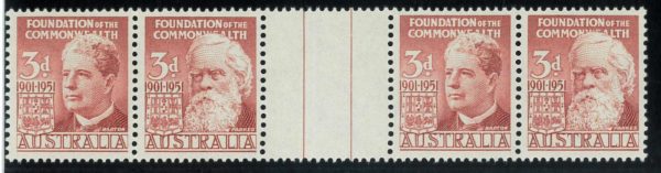 P3264 C - AUSTRALIA , 1951 GUTTER PAIR MNH