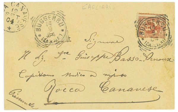 P2996 - BUGGERRU (SUD SARDEGNA) 1904 GRUSS AUSS 1904 - immagine 2