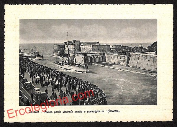 ai7393 - CARTOLINA D' EPOCA - Taranto Città - Nuovo Ponte Girevole