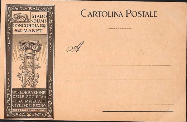 LIB472 - CARTOLINA d'Epoca PUBBLICITARIA - FEDFERAZIONE Impiegati Civili Regno
