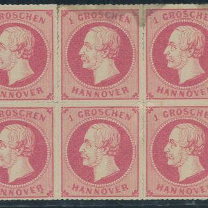 P3266 C - HANNOVER . MICHEL 23, BLOCK OF 6 , 4 ARE MINT, 2 ARE DEFECTIVE