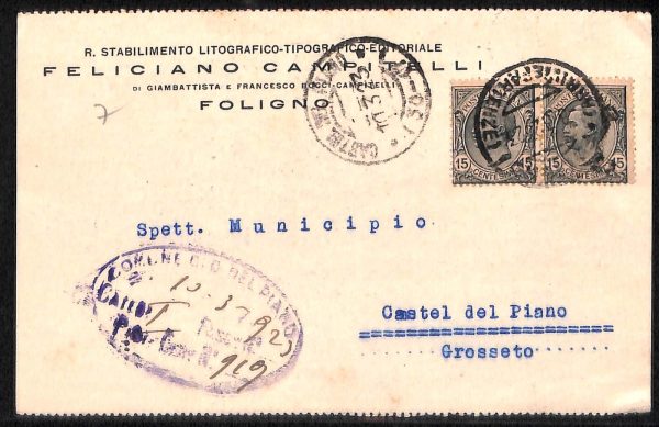 ac3204 - CARTOLINA  D'EPOCA - Perugia Provincia - FOLIGNO  1923