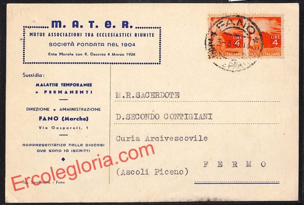 ah6693 - STORIA POSTALE - Pesaro e Urbino Provincia - Fano