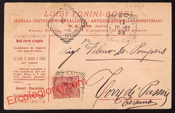 ah6695 - STORIA POSTALE - Pesaro e Urbino Provincia - Fano