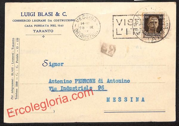 ai7410 - STORIA POSTALE - Taranto Città - Luigi Blasi