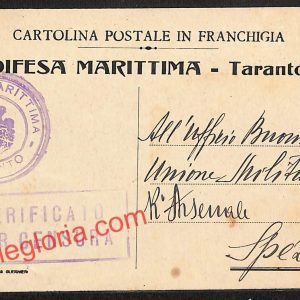 ai7413 - STORIA POSTALE - Taranto Città - Difesa Marittima
