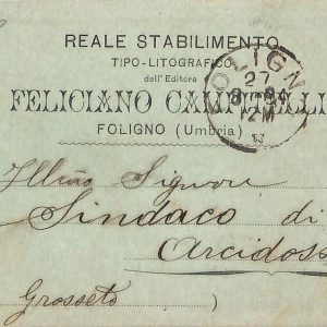 ac3222 - CARTOLINA  D'EPOCA - Perugia Provincia - FOLIGNO  1894