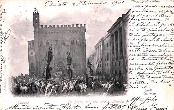 ac3239 - CARTOLINA  D'EPOCA - Perugia Provincia - GUBBIO  1901
