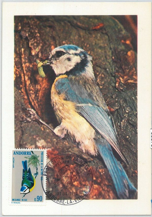 63370 -  FRENCH ANDORRA - POSTAL HISTORY: MAXIMUM CARD  -  BIRDS 1973