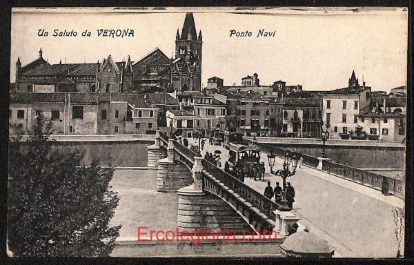 ae3030 - CARTOLINA  D'EPOCA - Verona Città - Ponte Navi