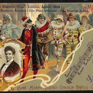 ag6002 - CARTOLINA D'EPOCA - Livorno Città - Le Maschere di P. Mascagni
