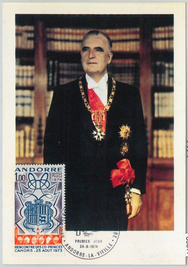 63377 -  FRENCH ANDORRA - POSTAL HISTORY: MAXIMUM CARD  -  ROYALTY  1974