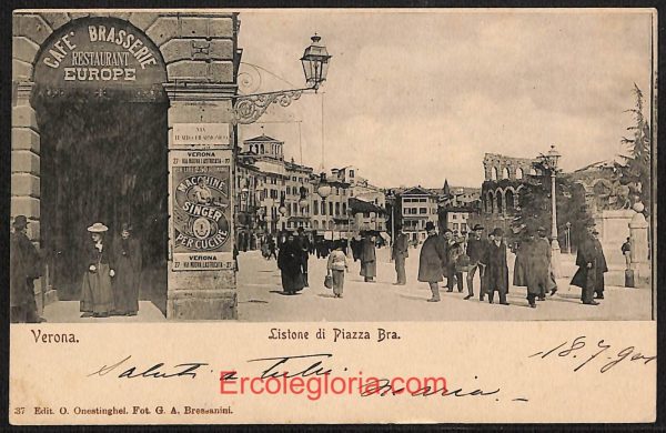 ae3038 - CARTOLINA  D'EPOCA - Verona Città - Piazza Bra  1901