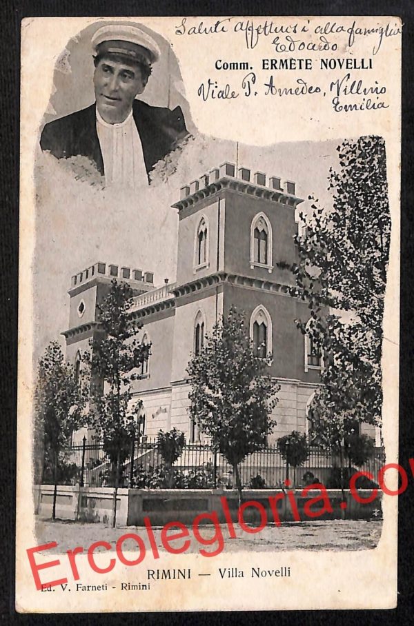 ai0733 - CARTOLINA D'EPOCA - Rimini Città - Villa Novelli