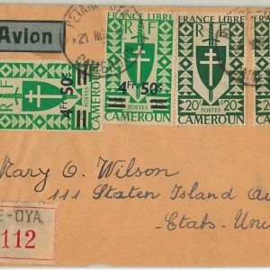 44778 - CAMEROUN  Cameroon -  POSTAL HISTORY - REGISTERED COVER  to USA  1947
